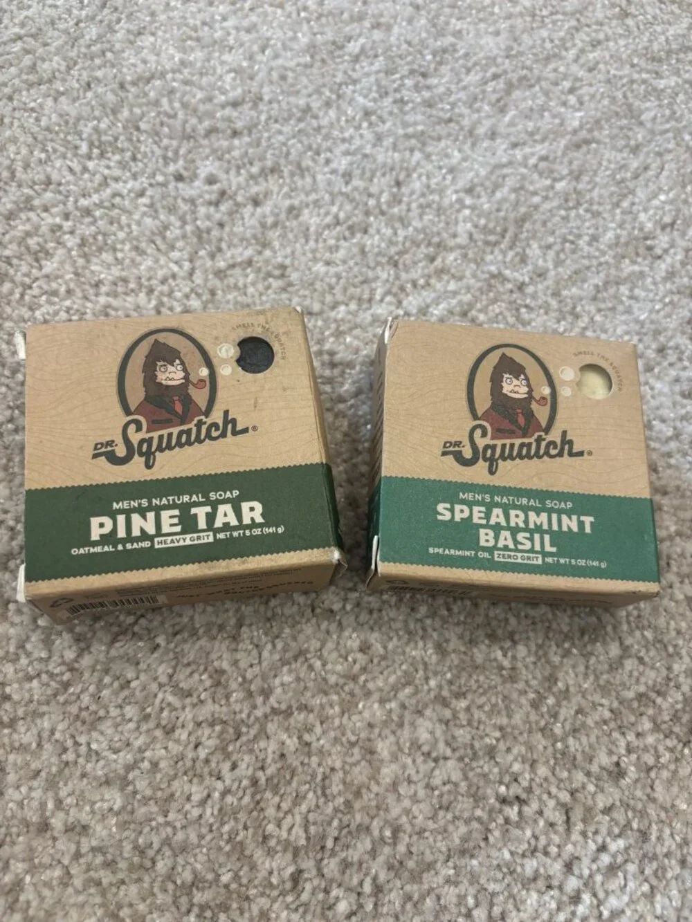 Dr. Squatch Men's Natural Bar Soap Bundle Pine Tar & Spearmint Basil NWT